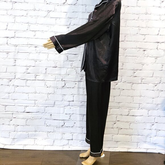 AMAZON, Black satin silk pyjamas set - Picture 11 of 13